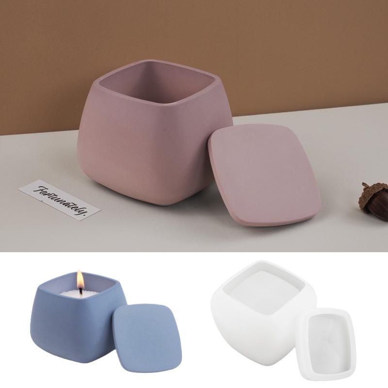 Candle Making Equipment - 1セット スクエア収納ボックス UVレジン シリコンモールド DIY キャンドル