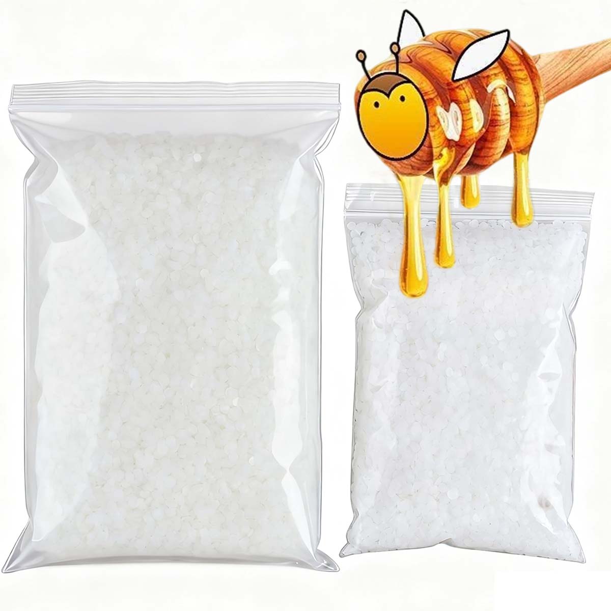 Candle Making Equipment - 200g-1000g 白蜜蝋 純天然粒状 香り付きキャンドル材料 DIY 無煙芯材料