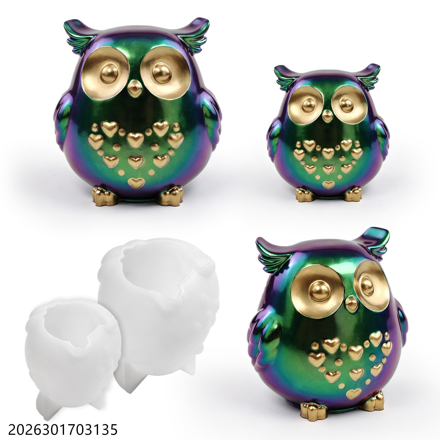 Candle Making Kit Wholesale - フクロウシリコンモールド 3D鳥型セット DIYエポキシ樹脂石膏セメント石鹸作り香り付きキャンドルホルダークラフトギフト用