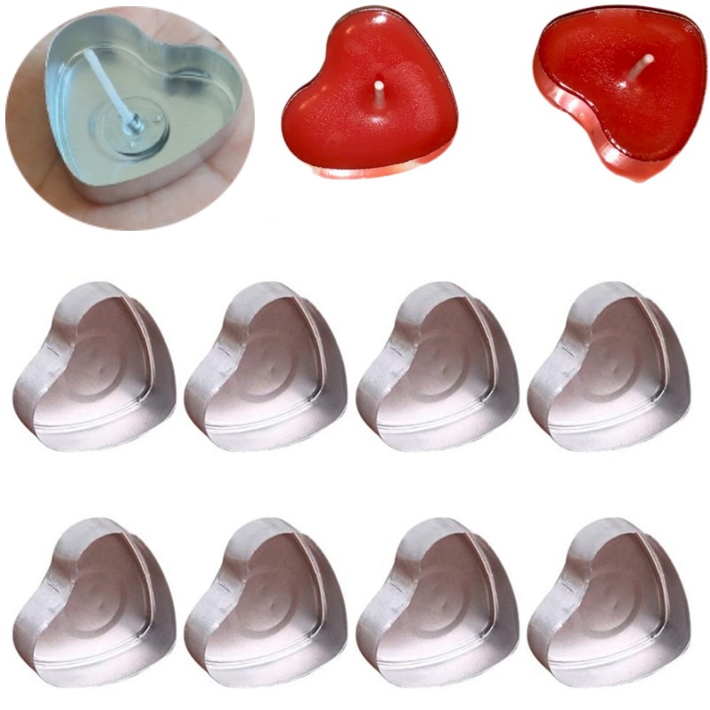 100 セットハート型空のアルミティーライトキャンドルワック - Candle Making Kit Wholesale のレビューと価格