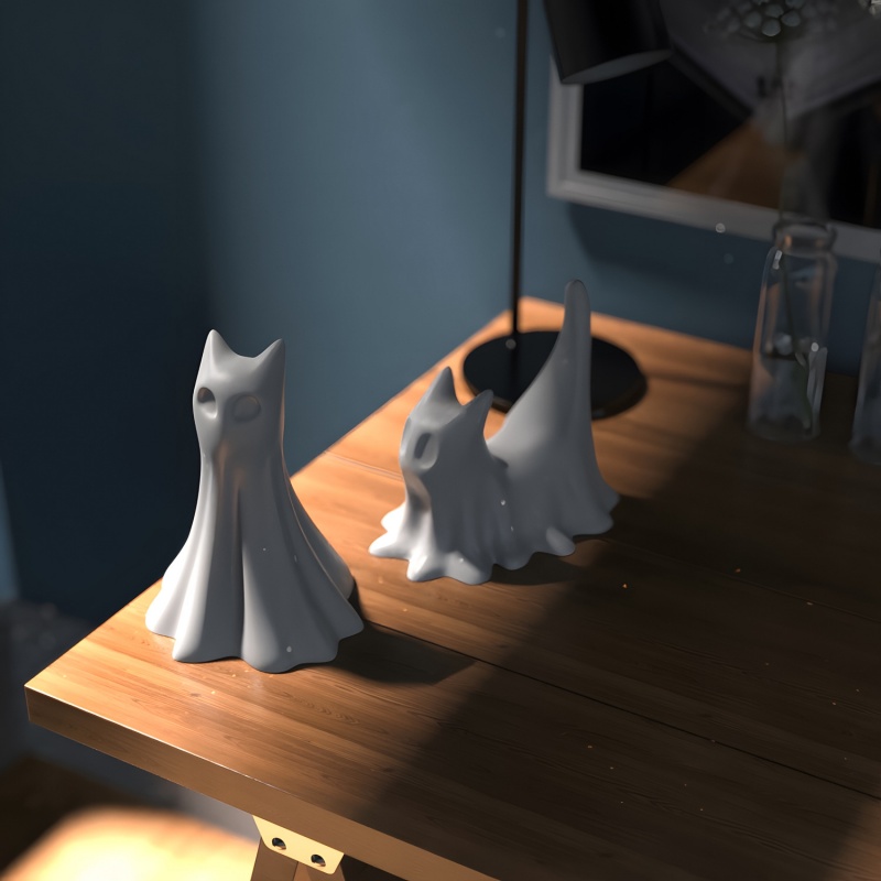 ゴースト猫ハロウィンデスクトップ飾り石膏シリコーン型 DIY - Candle Making Equipment のレビューと価格