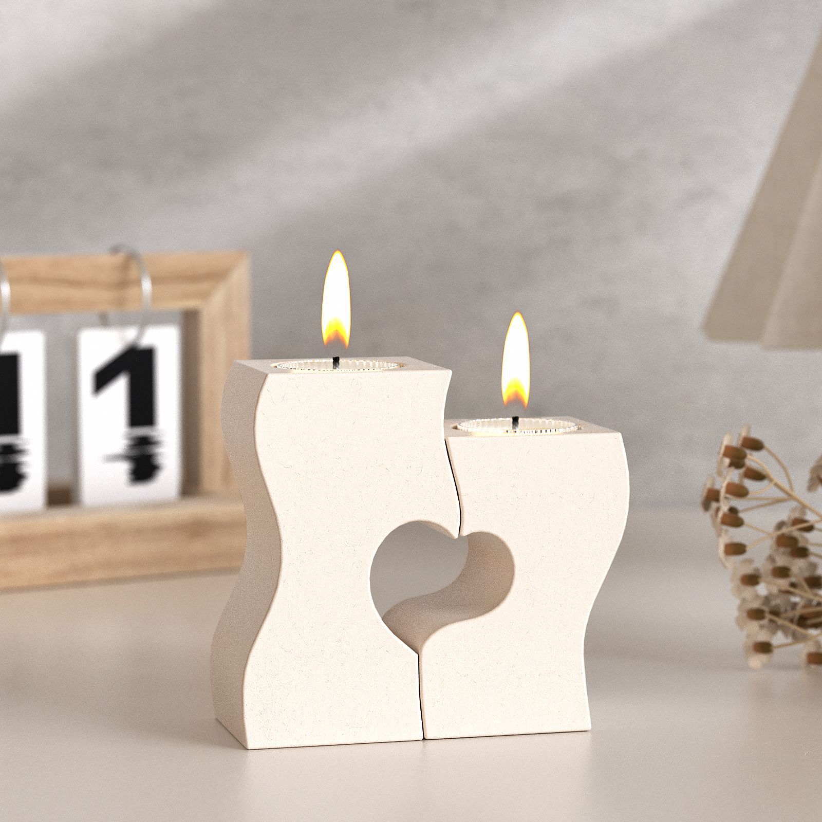 S ハート燭台シリコーン金型 DIY キャンドルホルダー石膏 - Candle Making Equipment のレビューと価格