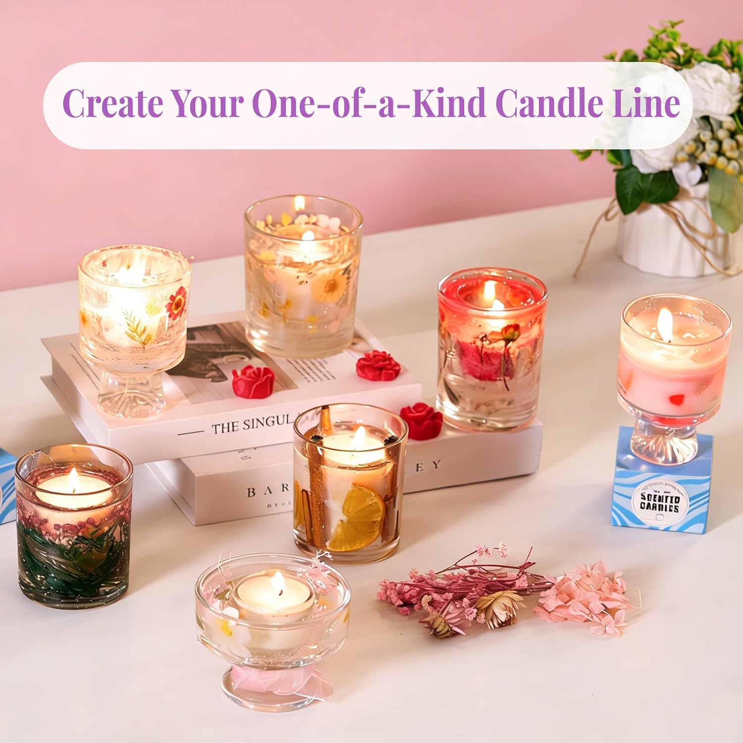 2-in-1大豆＆ゼリーワックスDIYキャンドル作成キット（ - Candle Making Kits のレビューと価格