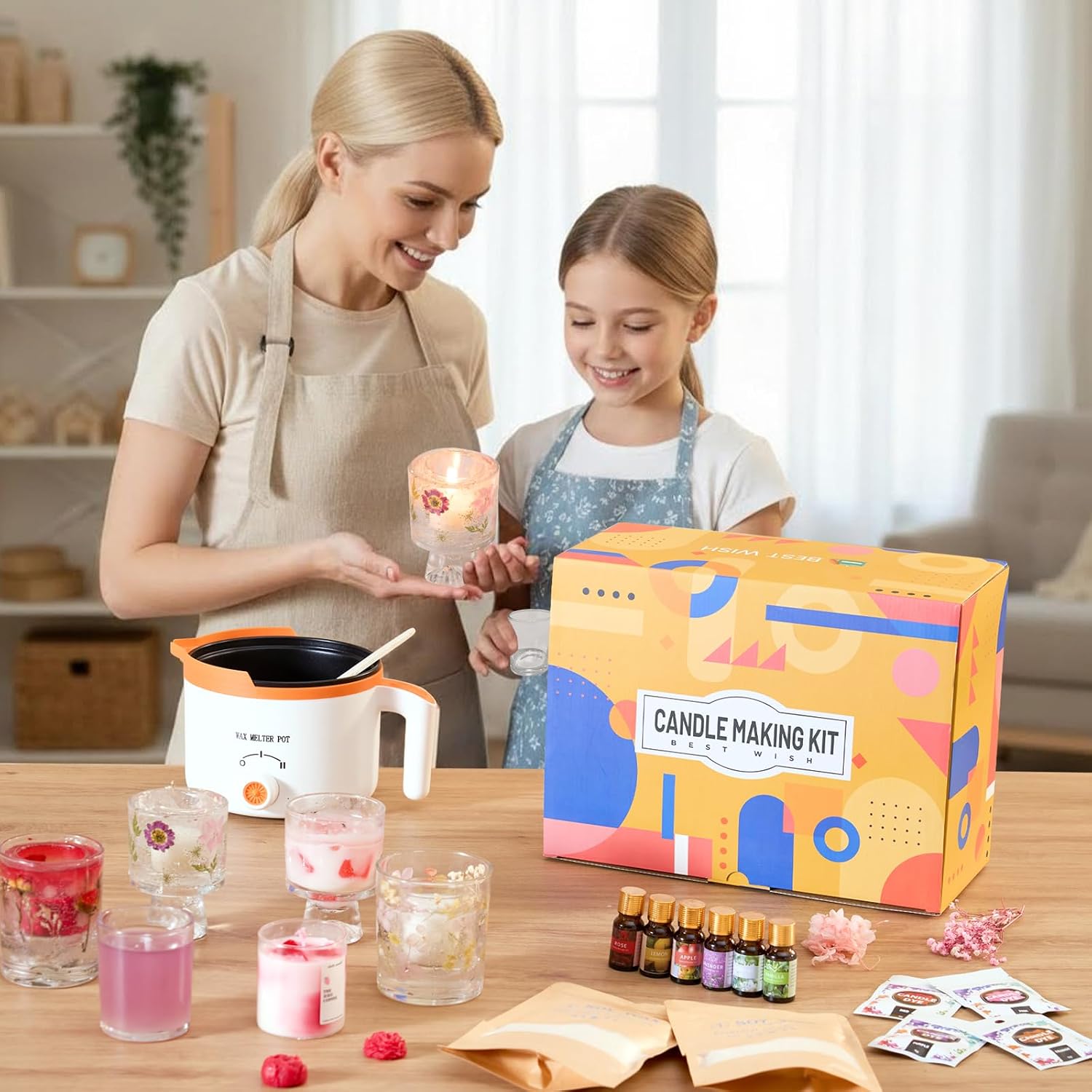 2-in-1大豆＆ゼリーワックスDIYキャンドル作成キット（ - Candle Making Kits のレビューと価格