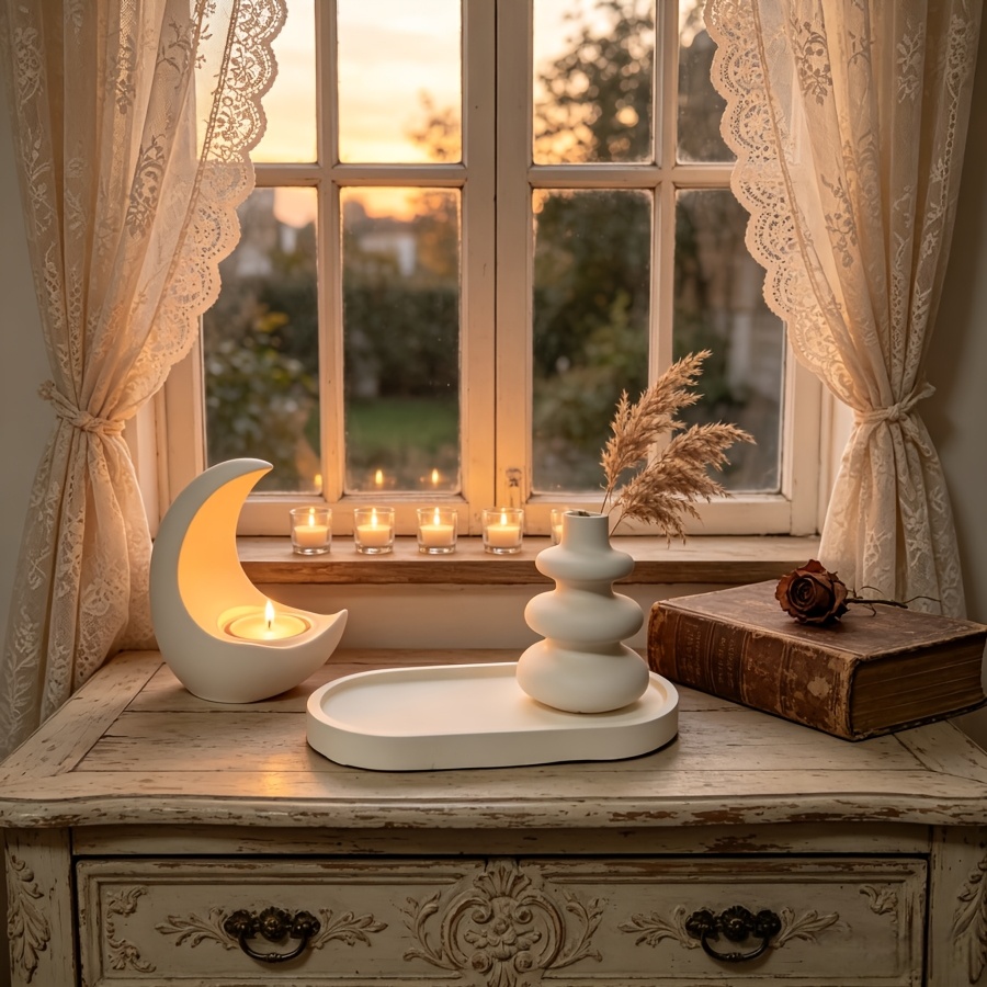 ムーンキャンドルスティック、北欧風花瓶、楕円形トレイを含む4 - Candle Making Kit Wholesale のレビューと価格